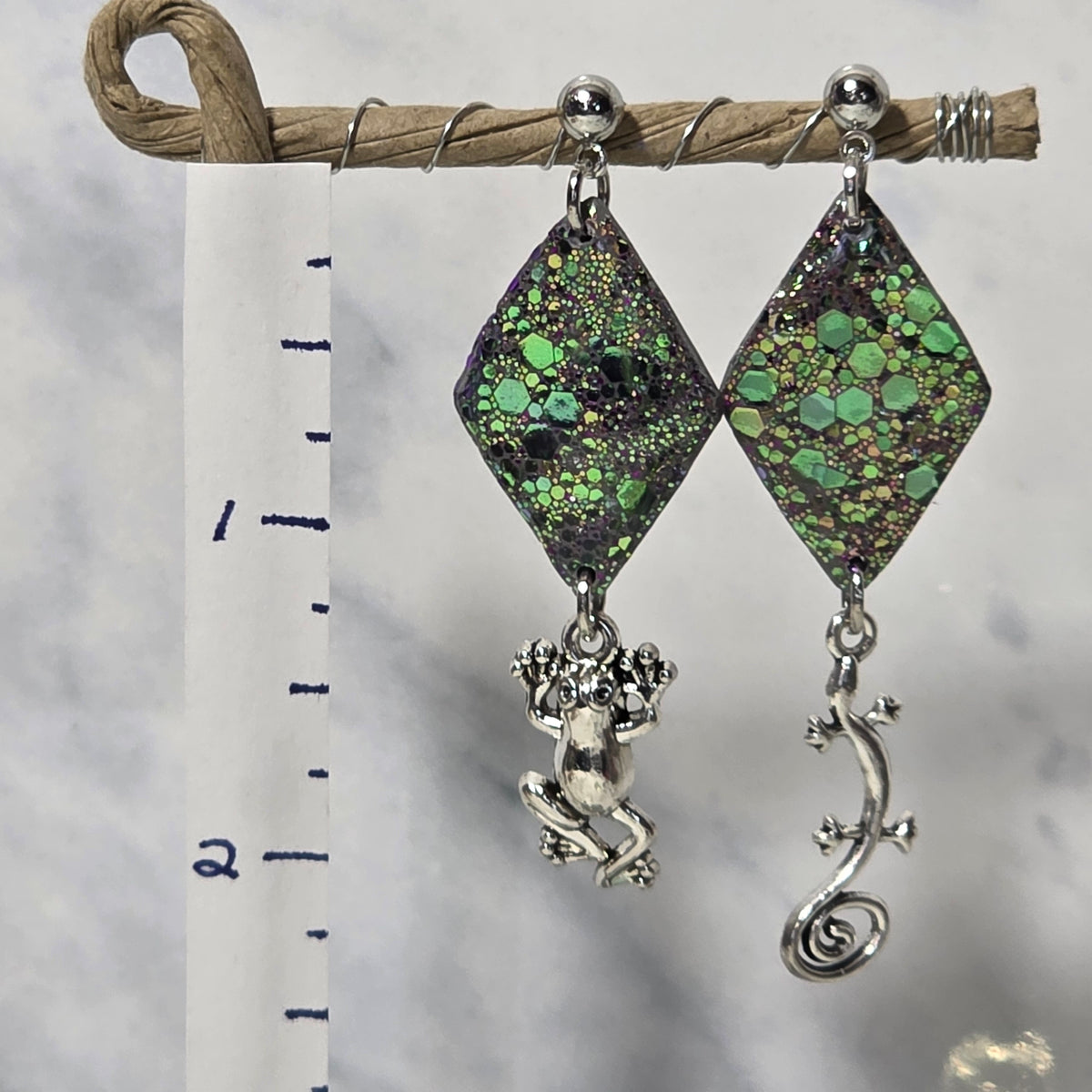 Chameleon Glitter Amphibian Dangles