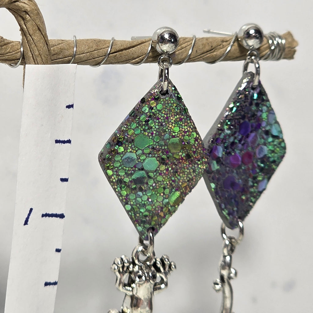 Chameleon Glitter Amphibian Dangles