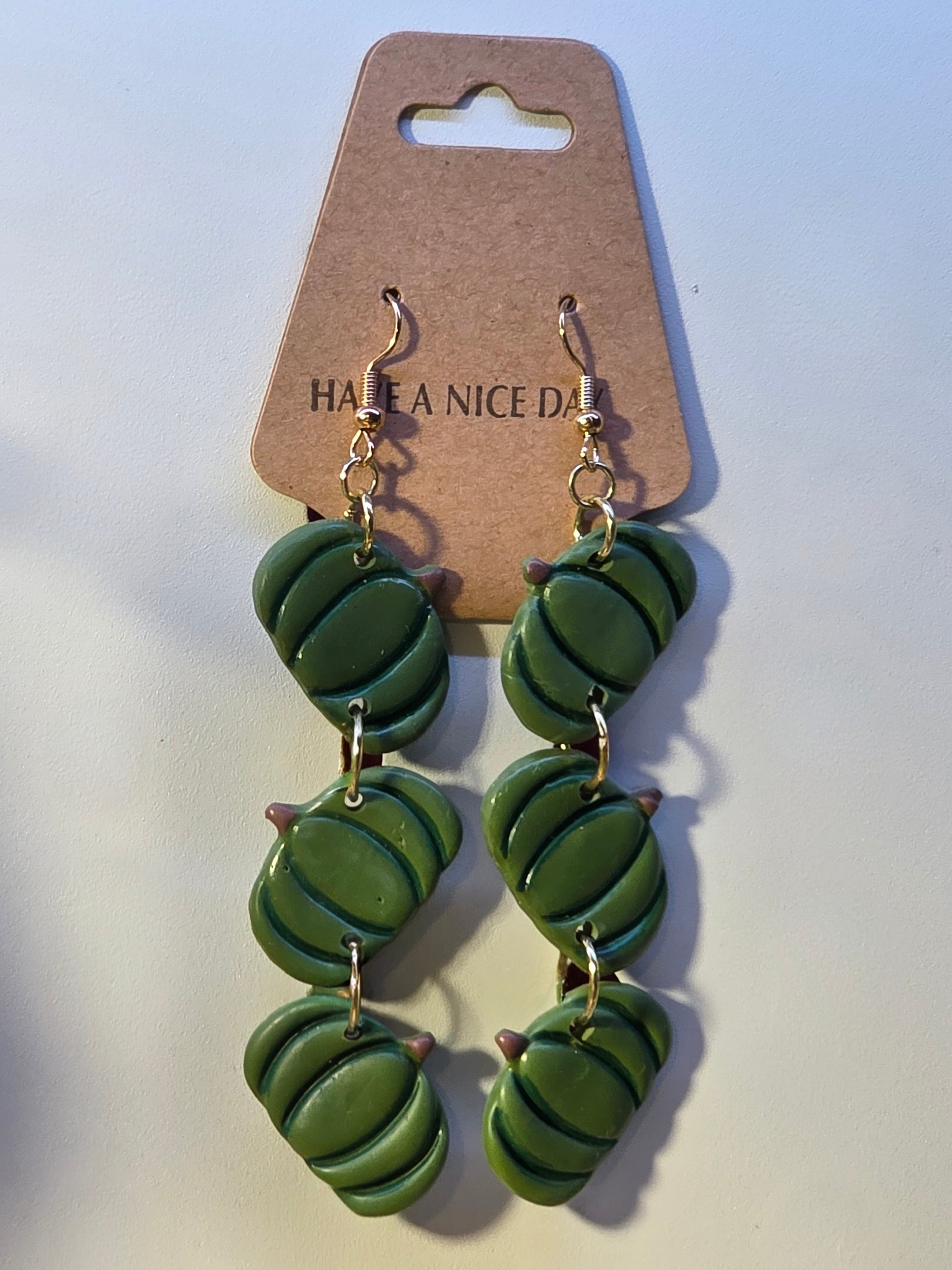 Clay Pumpkin Chain Earrings