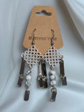 Silver Howlite Earrings