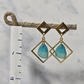 Abstract Diamond Dangle Studs