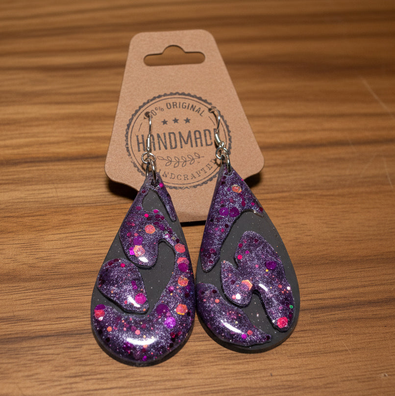 Lava Lamp Clay and Resin Earrings