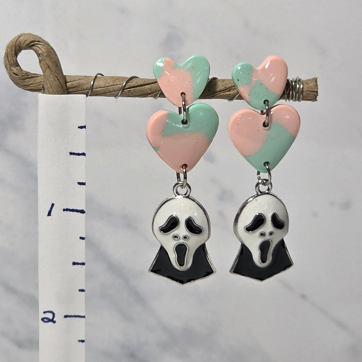 Heart Horror Dangle Studs