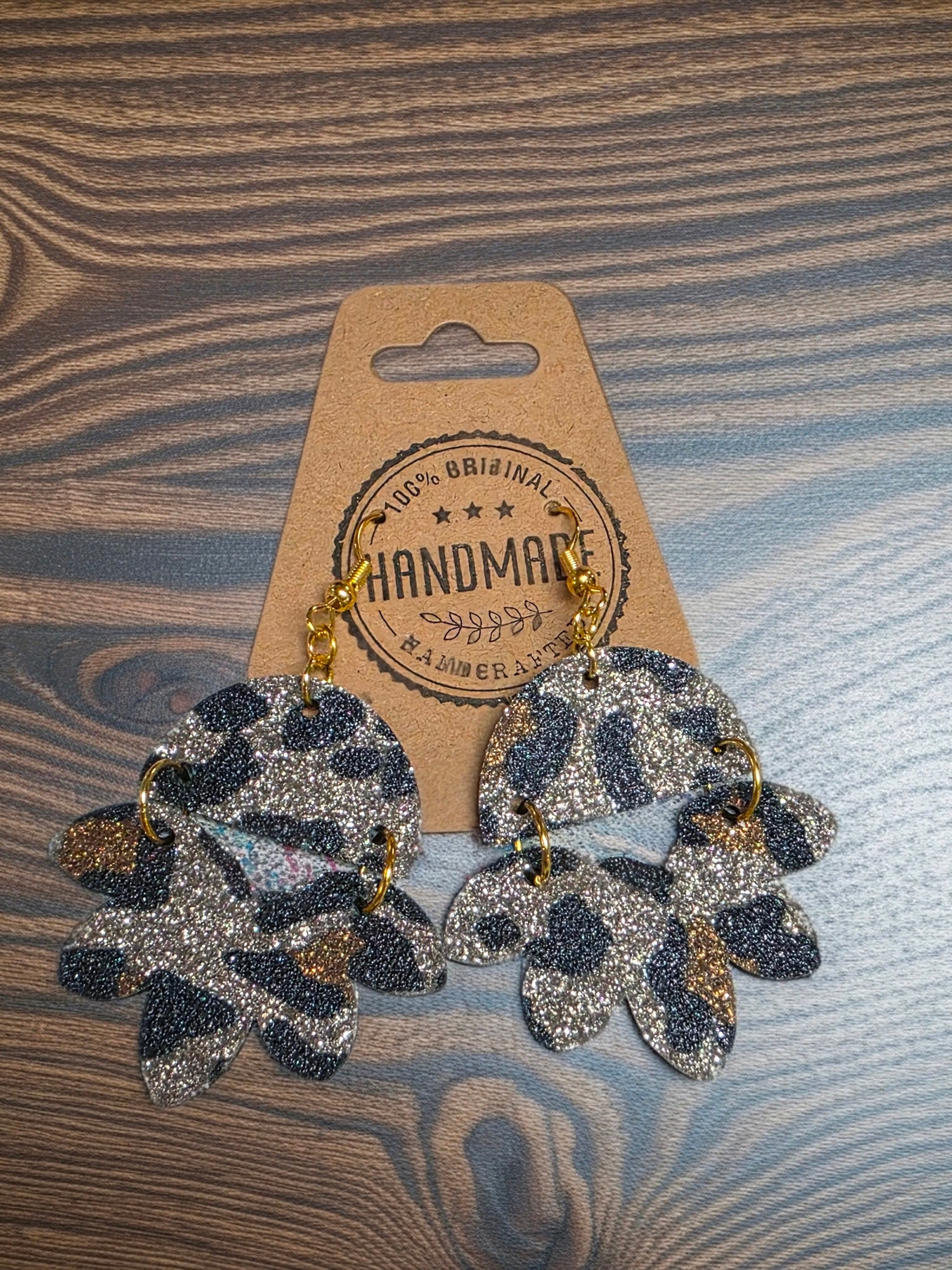 Two Tier Faux Leather Earrings