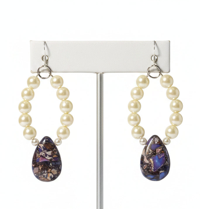 Pearl and Stone Teardrops
