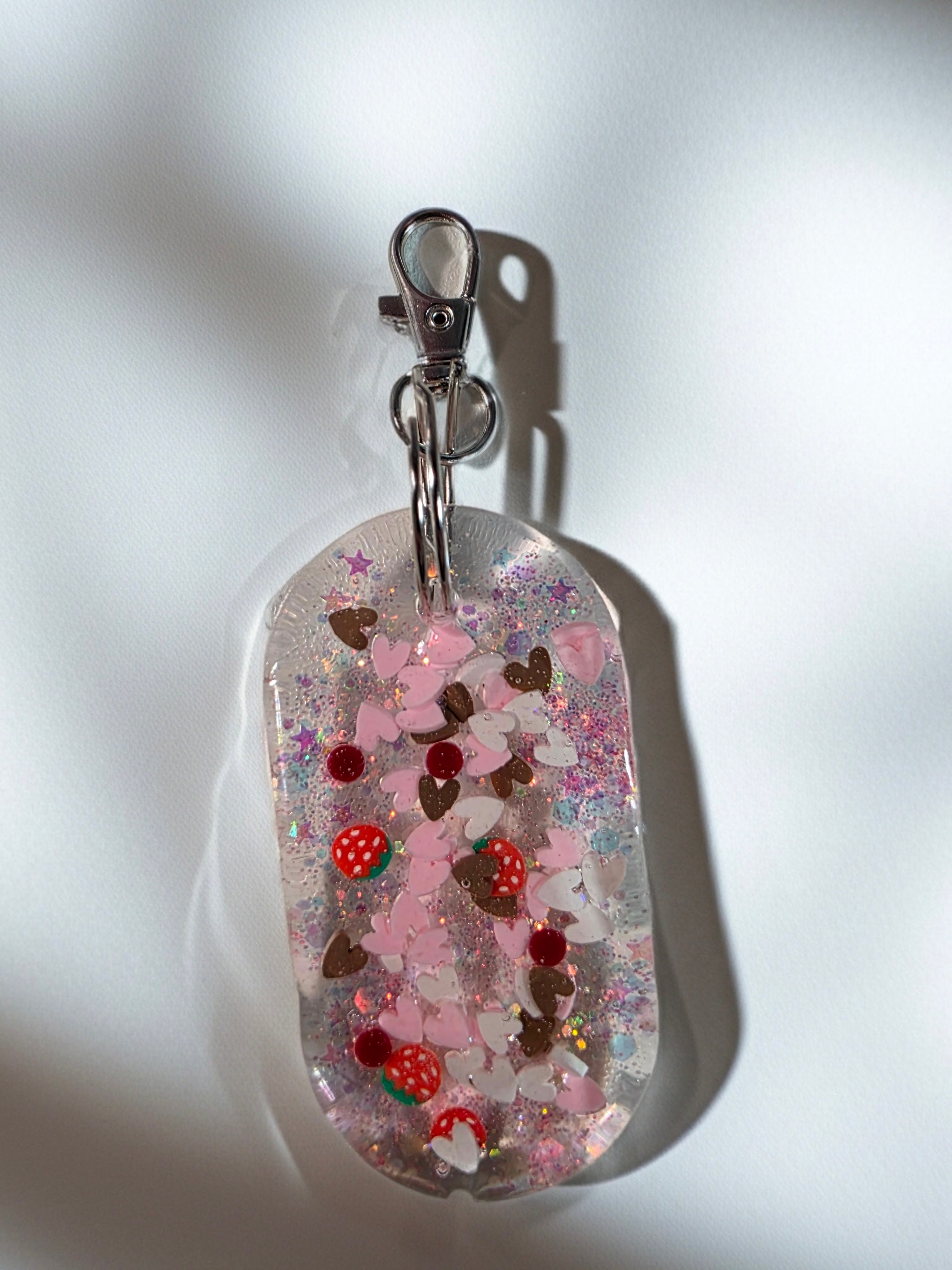 Hearts and Strawberries Keychain