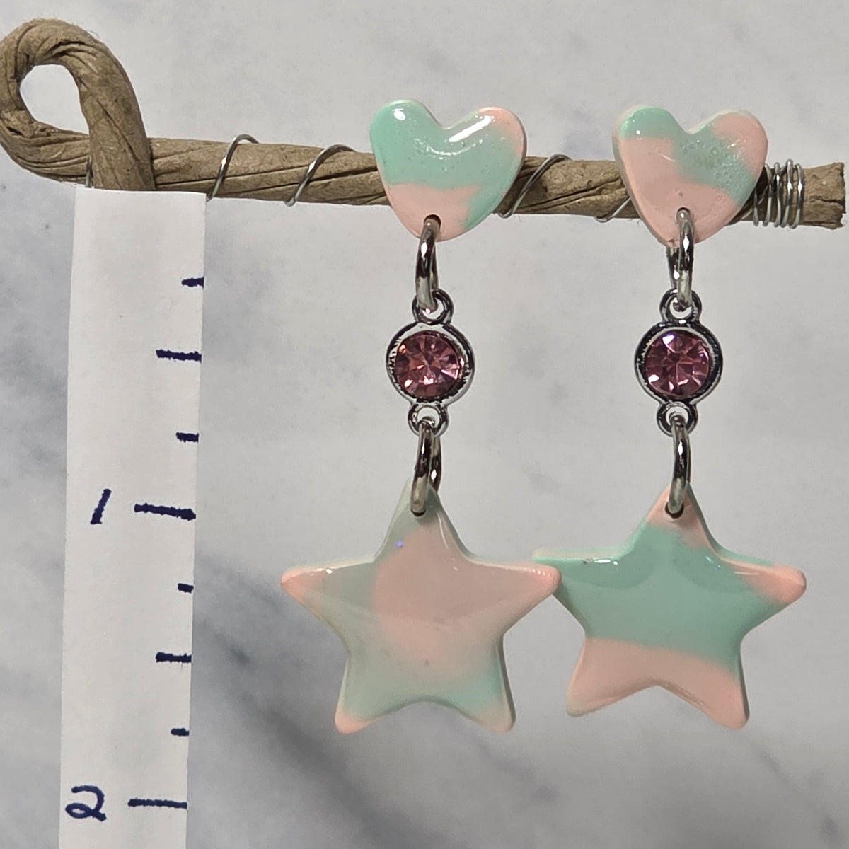 Marbled Star Studs