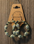 Teal Floral Hoops