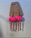 Clay Pumpkin Tassel Earrings