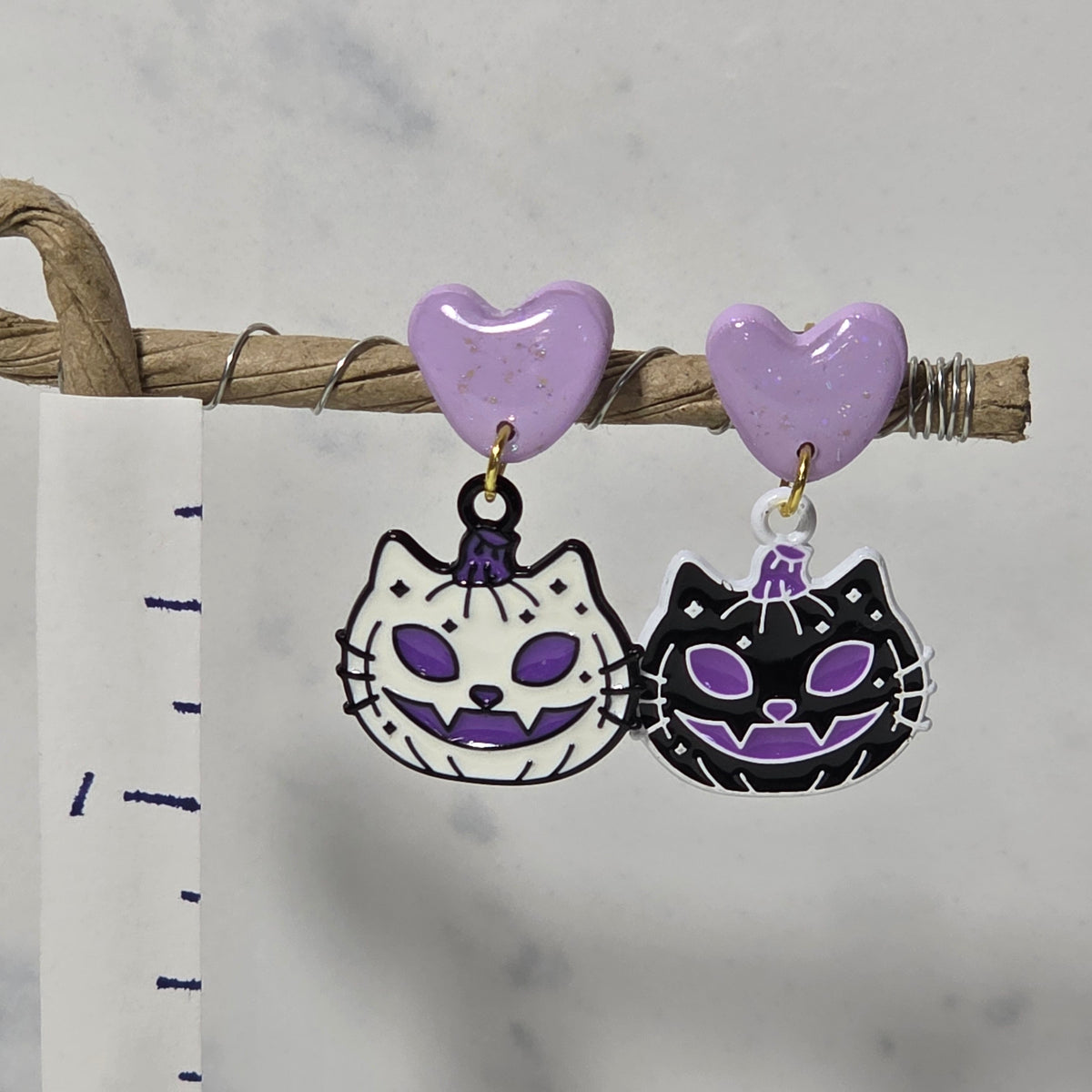 Purple Halloween Stud Dangles