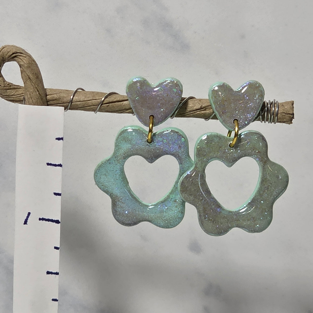 Shimmery Teal Hollow Flowers