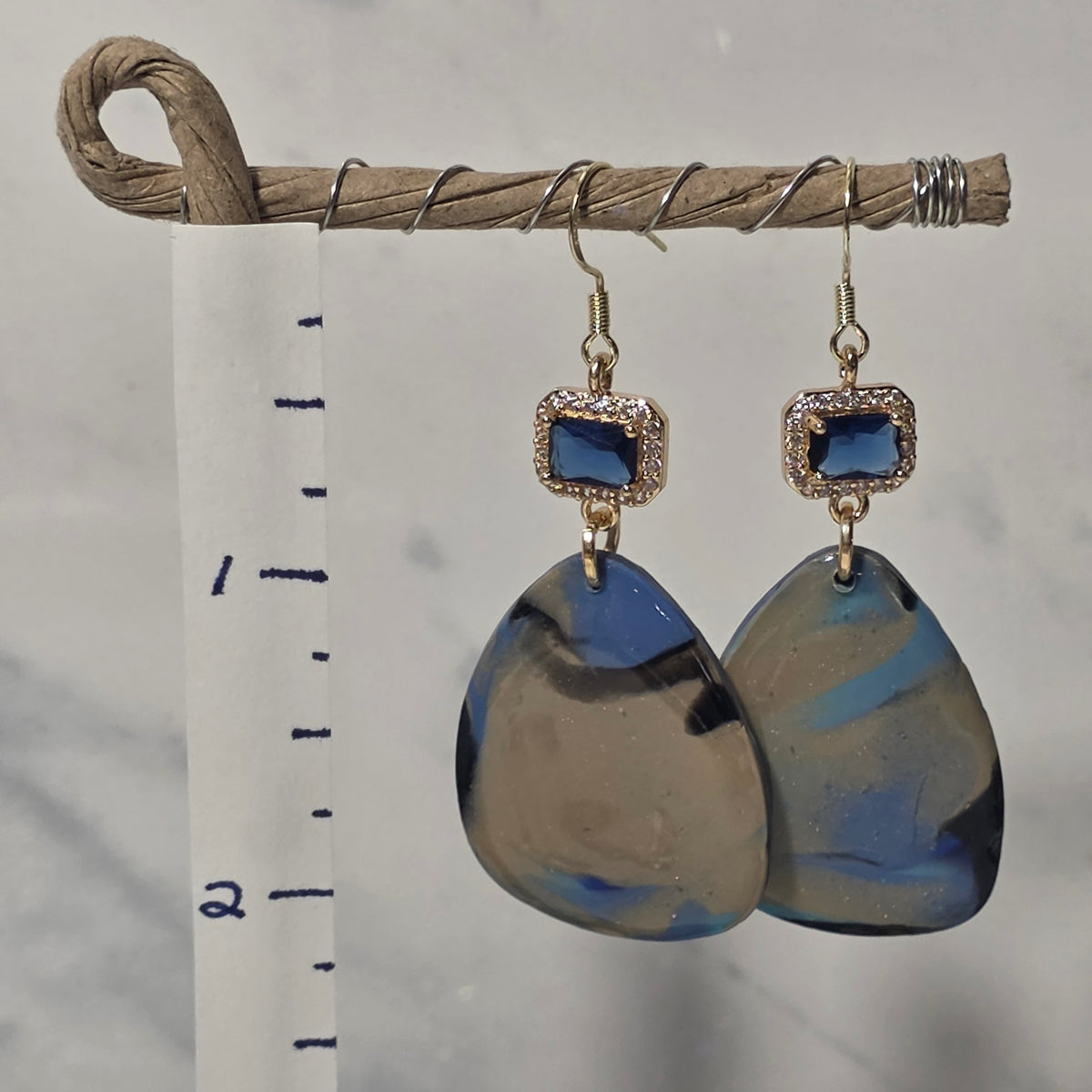 Earthy Abstract Marbled Dangles
