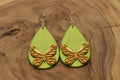 Clay Butterfly on Green Teardrops