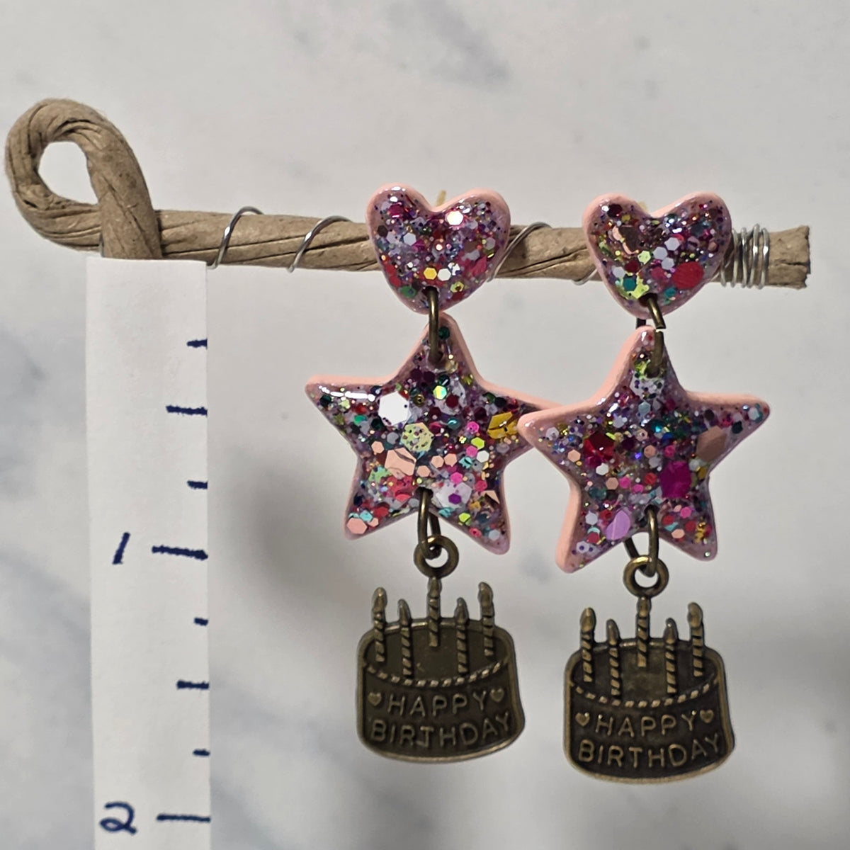Birthday Glitter Dangles
