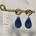 Blue Glittery Teardrop Stud Dangles