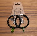 Leafy Beaded Hoops