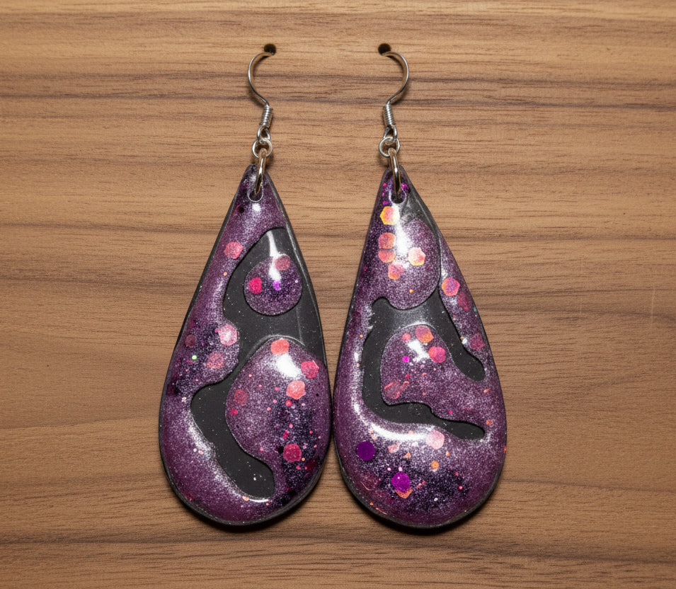 Lava Lamp Clay and Resin Earrings