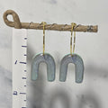 Shimmery Teal Arch Hoops