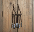 Bronze Cat Eye Tassel Earrings