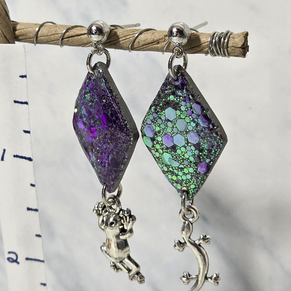 Chameleon Glitter Amphibian Dangles