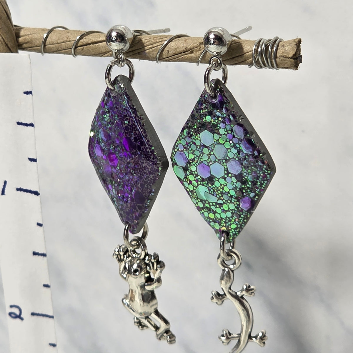Chameleon Glitter Amphibian Dangles