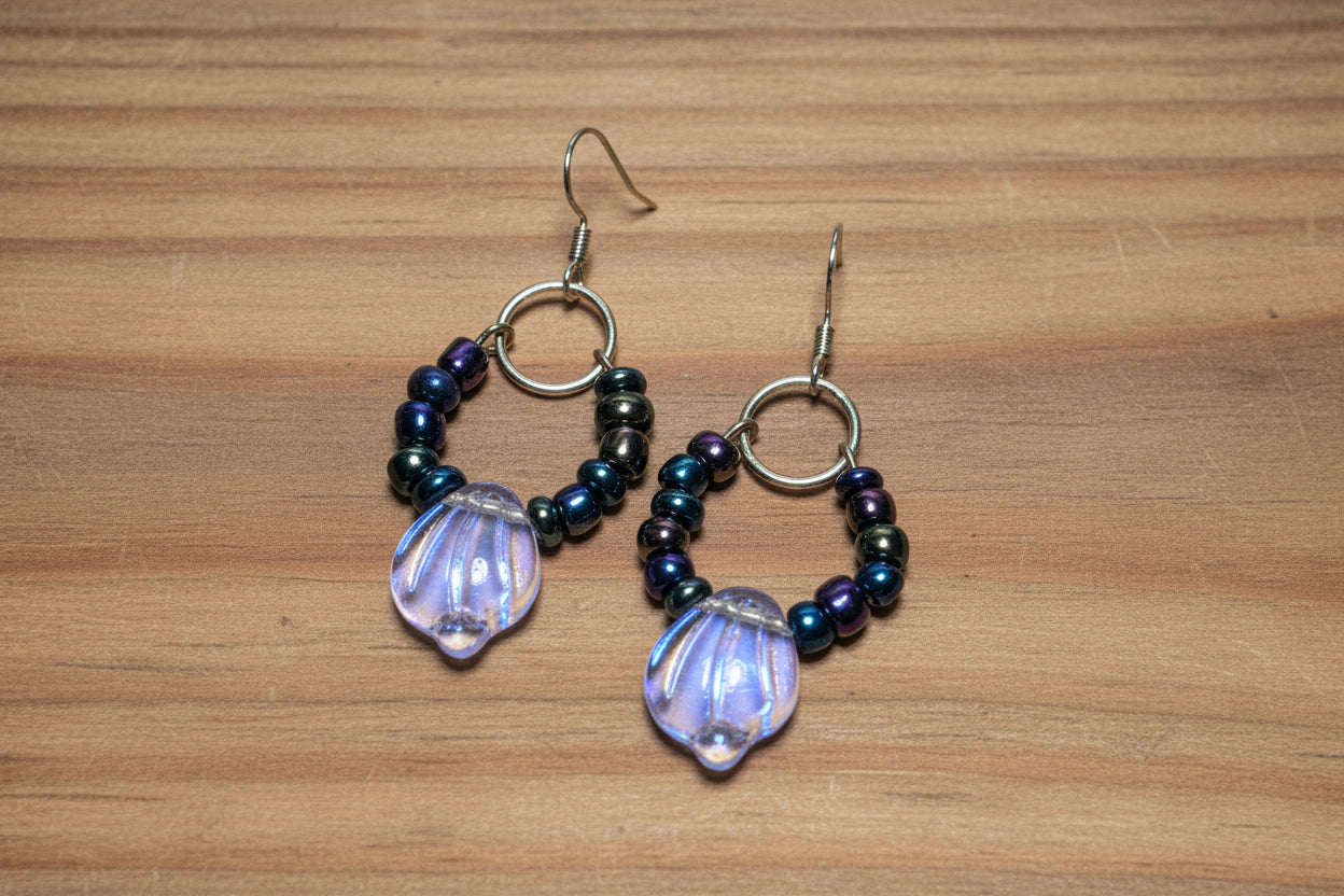 Iridescent Shell Hoops