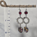 Hammered Metal Circle Glitter Dangles